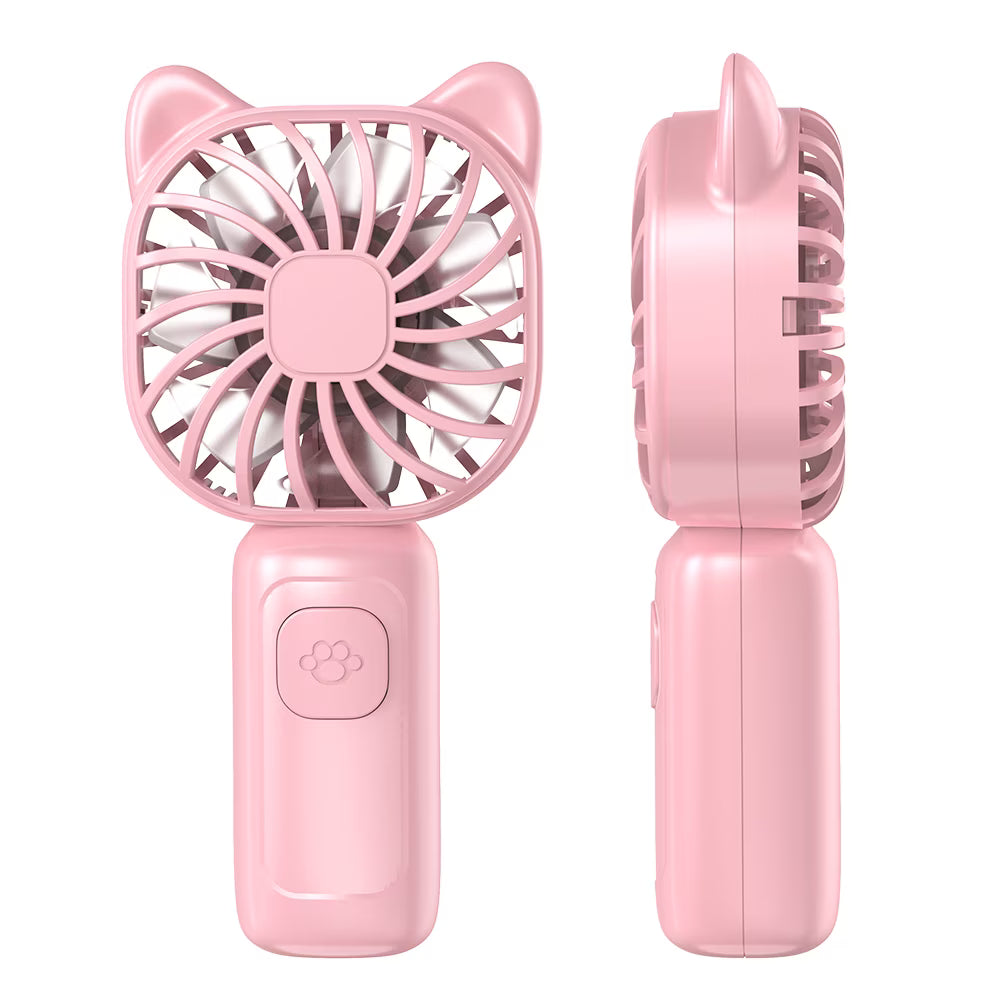 RUXAN Portable Handheld Mini Fan,USB Rechargeable Small Pocket Fan,500mAh Battery Operated with Adjustable 3 Speeds for Daily,Travel, Outdoors,Hiking.