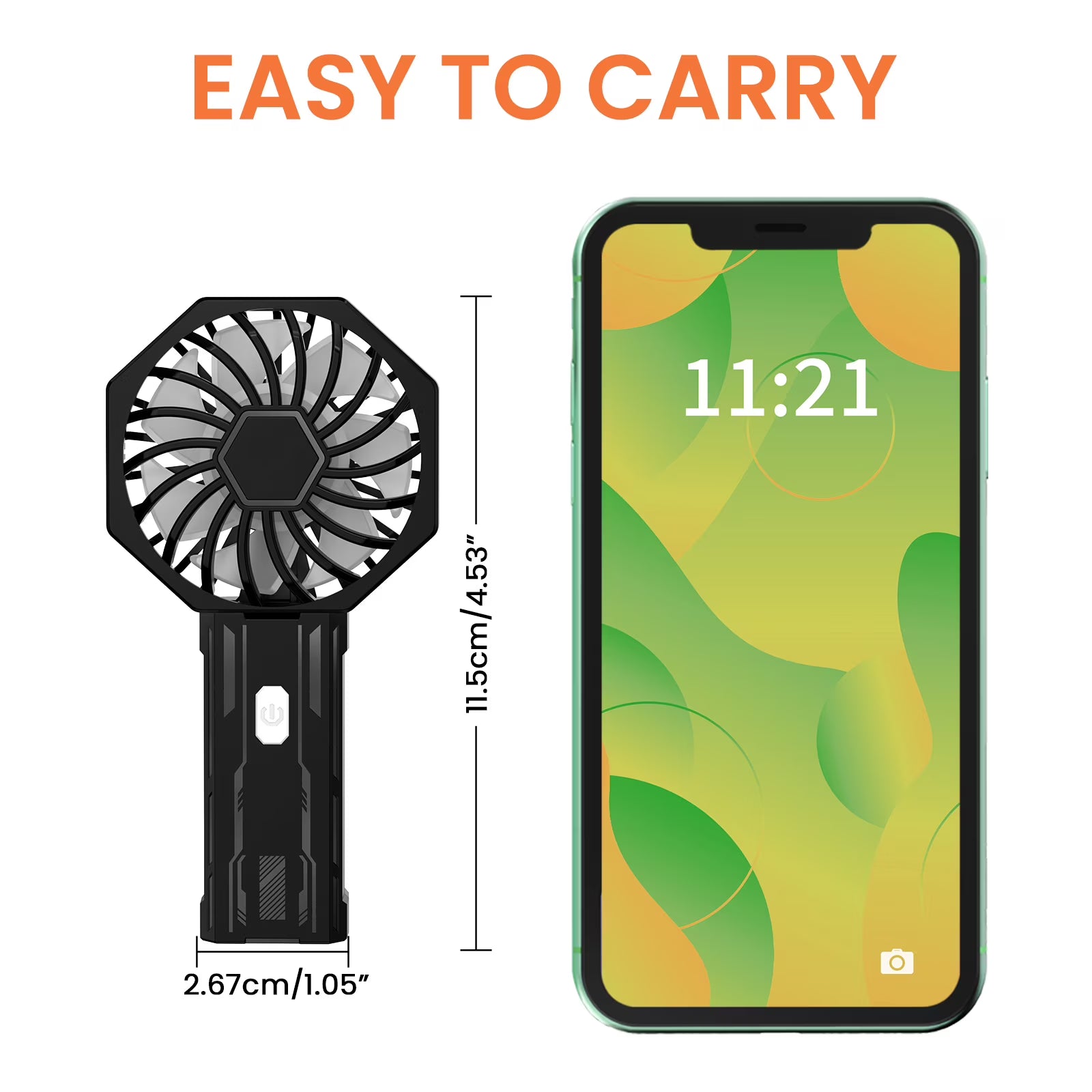 RUXAN Small Fan Handheld, Battery Operated Fan, Rechargeable Mini Personal Fan for Outdoor,Home,Travel