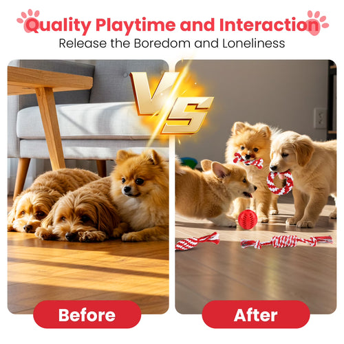 RUXAN 7 Pcs Dog Rope Toys for Aggressive Chewers, Puppy Chew Dog Toys, Teething, Squeaky Toys for Small Dogs