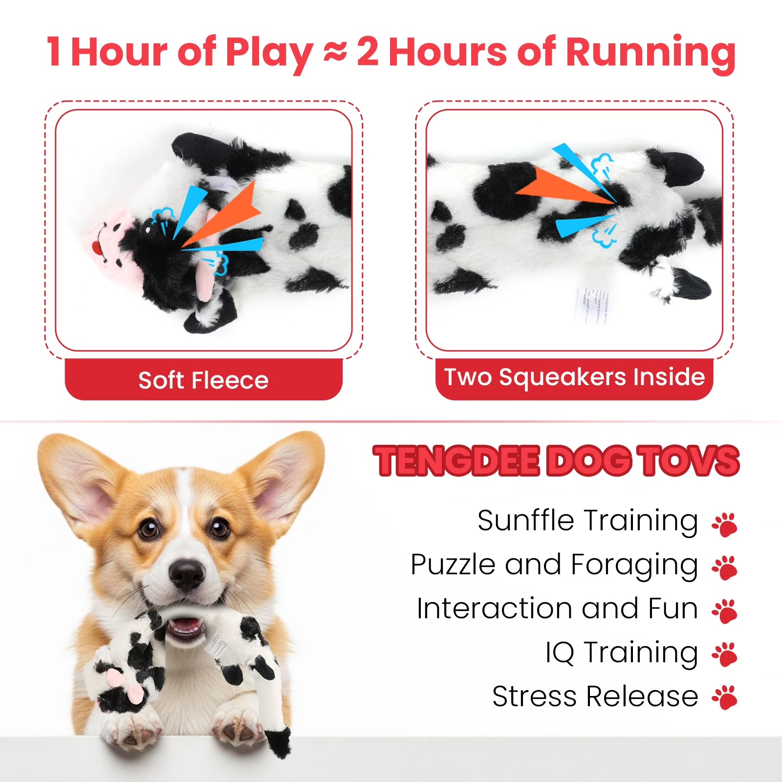 RUXAN 7 Pcs Dog Rope Toys for Aggressive Chewers, Puppy Chew Dog Toys, Teething, Squeaky Toys for Small Dogs