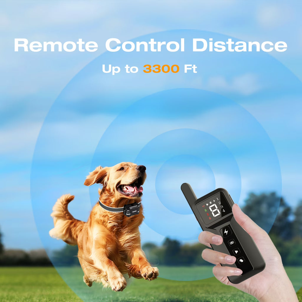 RUXAN Shock Collar with Remote for Dogs with 2 collars- Bark Training, for 15-120lbs Large Medium Puppy, Smart Collar, Black