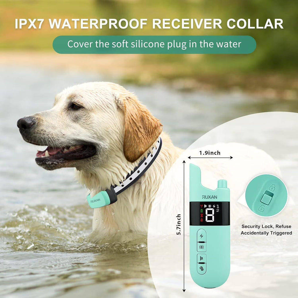 RUXAN Dog Training Collar with Remote Control -Dog Shock Collar for 15-120lbs Small Large Dogs, Waterproof, Dogs Stop Barking