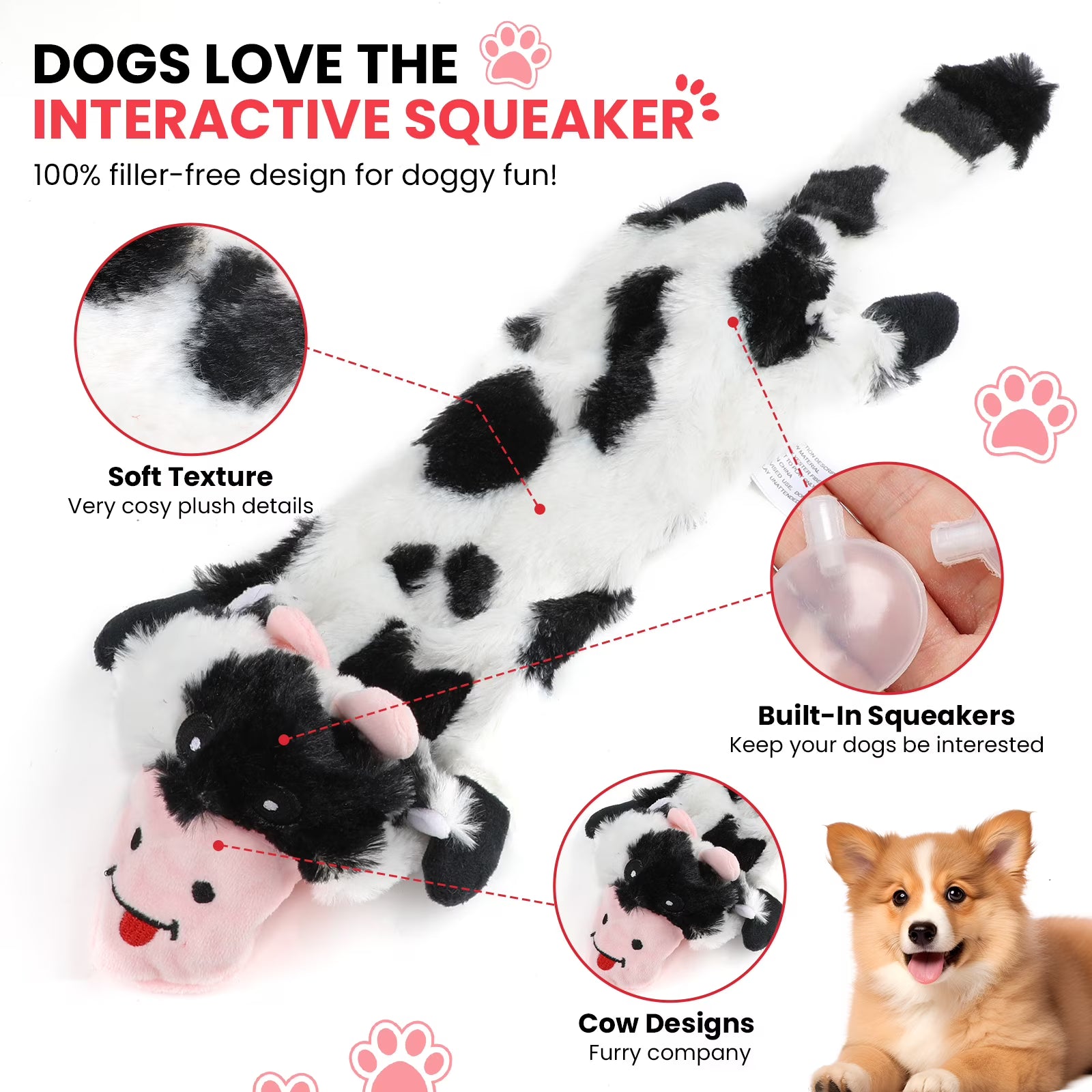 RUXAN 7 Pcs Dog Rope Toys for Aggressive Chewers, Puppy Chew Dog Toys, Teething, Squeaky Toys for Small Dogs
