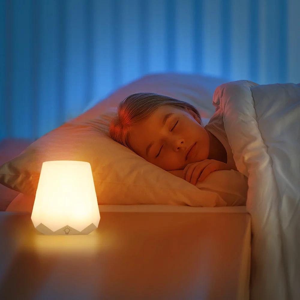 RUXAN Night Lamp for Bedroom-Rechargeable, Dimmable Warm Light, With Touch Sensor, for Baby Sleep, Bedside Mini Table LED Lamps