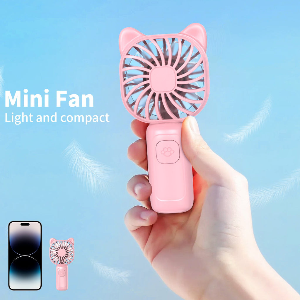 RUXAN Portable Handheld Mini Fan,USB Rechargeable Small Pocket Fan,500mAh Battery Operated with Adjustable 3 Speeds for Daily,Travel, Outdoors,Hiking.