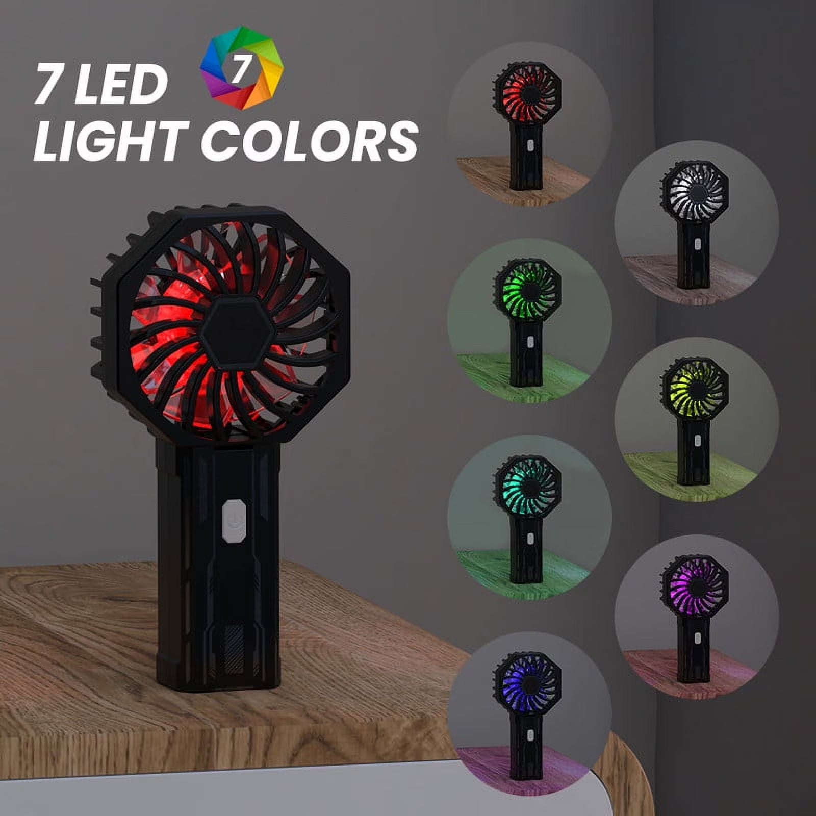 RUXAN Small Fan Handheld, Battery Operated Fan, Rechargeable Mini Personal Fan for Outdoor,Home,Travel