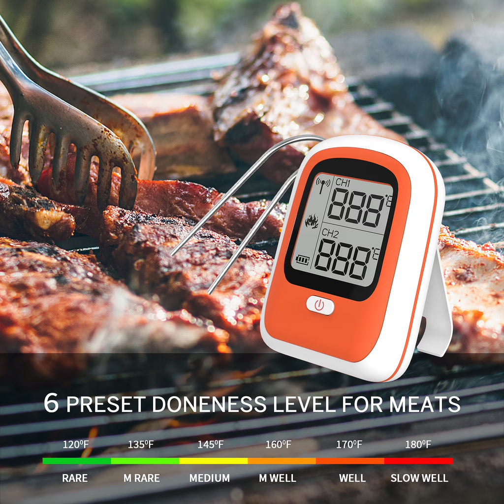 RUXAN Meat Thermometer-Digital with 2 Probes, for Cooking, Food, Grilling Meat, Candy, App Display