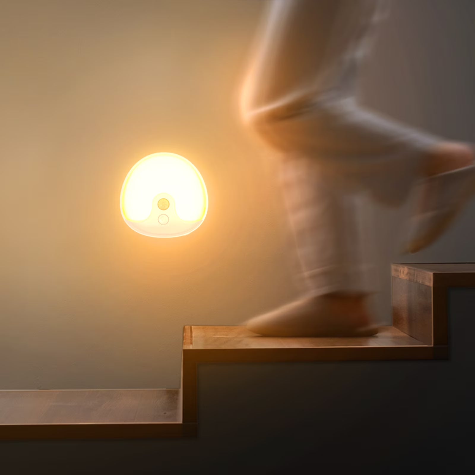 RUXAN Motion Sensor Night Lights Rechargeable, Magnetic LED Under-Cabinet Lights for Bed for Kitchen, Stairs, Hallway, Toilet - 2 Pack