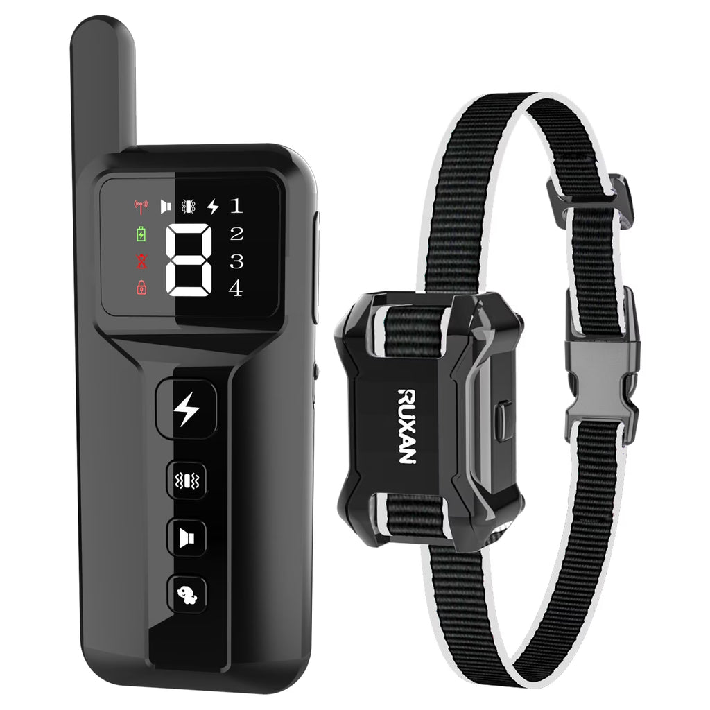 RUXAN Shock Collar with Remote for Dog- Bark Training, for 15-120lbs Large Medium Small Puppy, Smart Collar, Black
