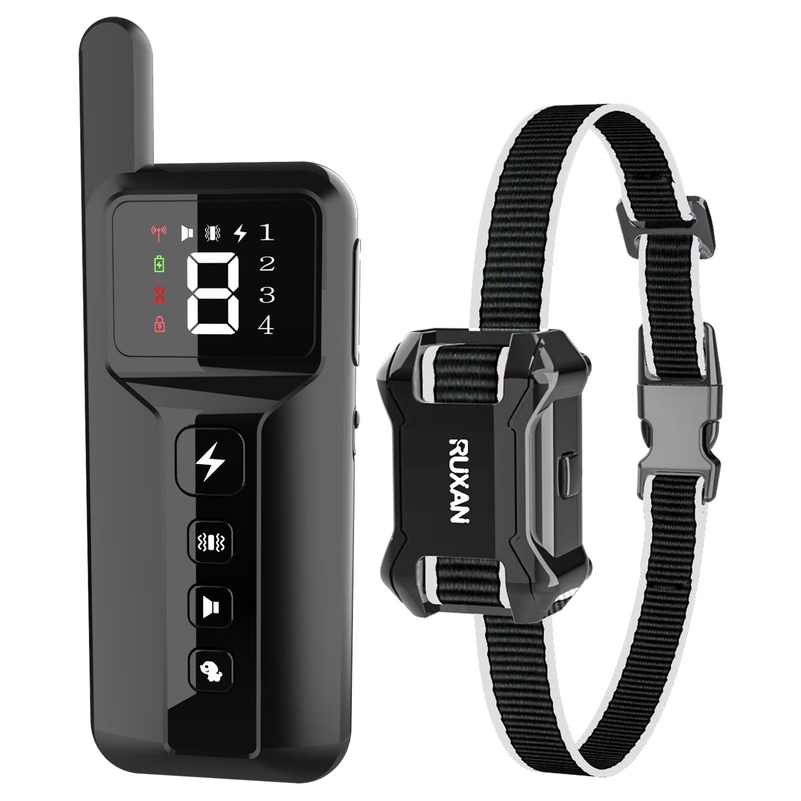 RUXAN Shock Collar with Remote for Dog- Bark Training, for 15-120lbs Large Medium Small Puppy, Smart Collar, Black