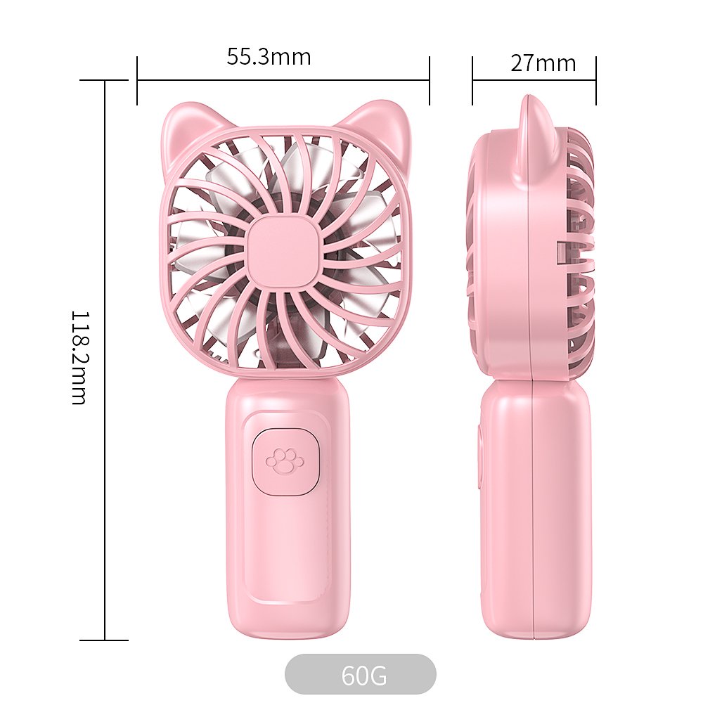 RUXAN Portable Handheld Mini Fan,USB Rechargeable Small Pocket Fan,500mAh Battery Operated with Adjustable 3 Speeds for Daily,Travel, Outdoors,Hiking.