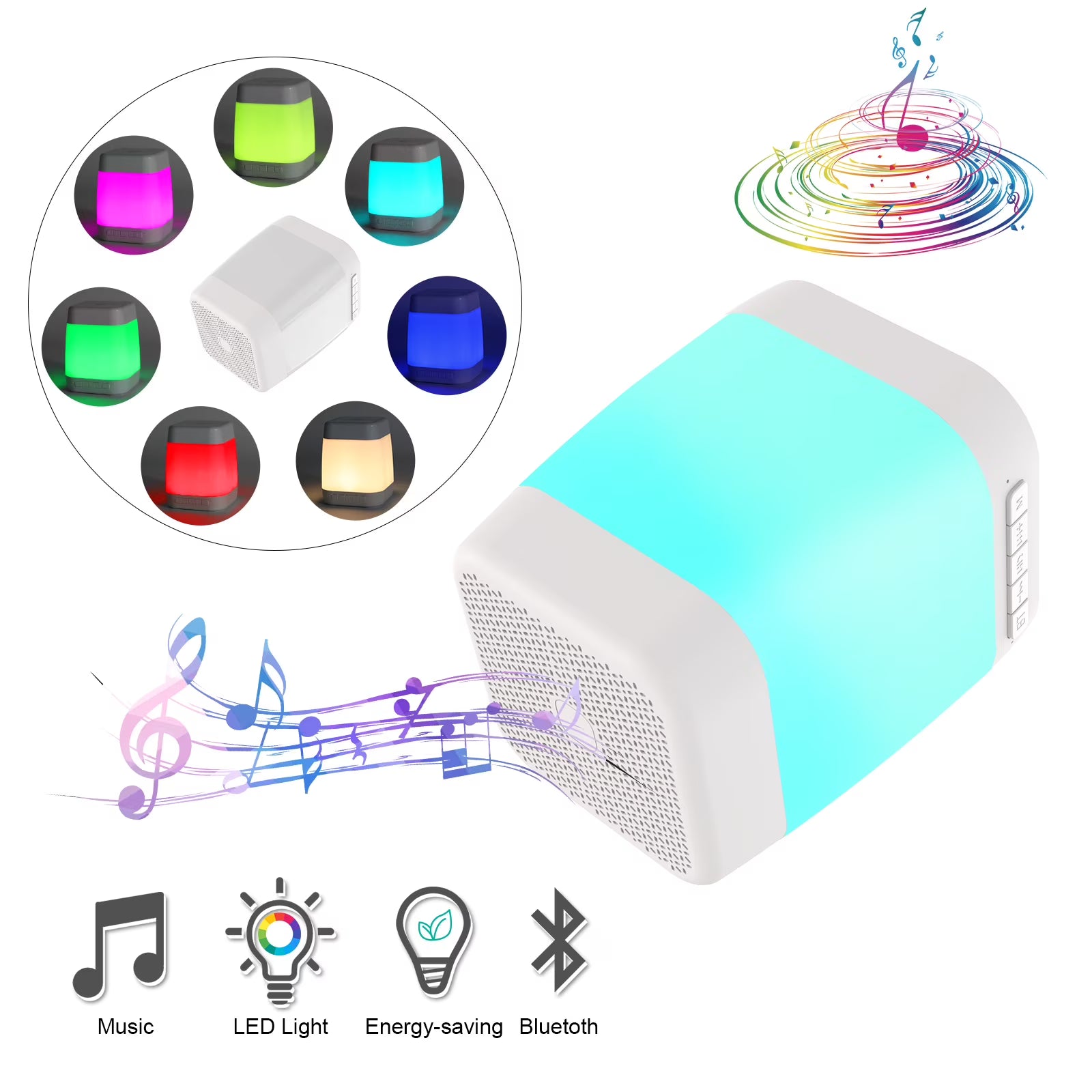 RUXAN Portable Bluetooth Speaker Multi-Color Changing Touch Control LED Light All in One Wireless Bluetooth Speakers for Party Outdoor Camping