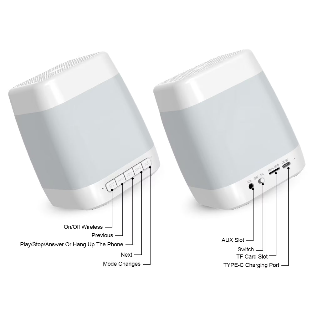 RUXAN Portable Bluetooth Speaker Multi-Color Changing Touch Control LED Light All in One Wireless Bluetooth Speakers for Party Outdoor Camping