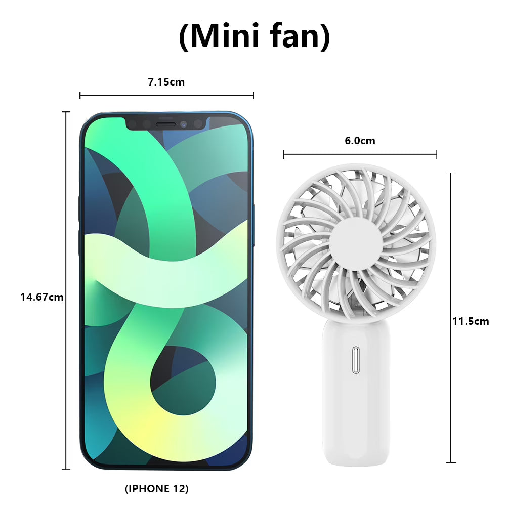 RUXAN Portable Pocket Fan with USB Rechargeable Battery 3 Speed Handheld Fan Lanyard Personal Desk Table Fan for Daily,Travel, Outdoors, Hiking, Camping