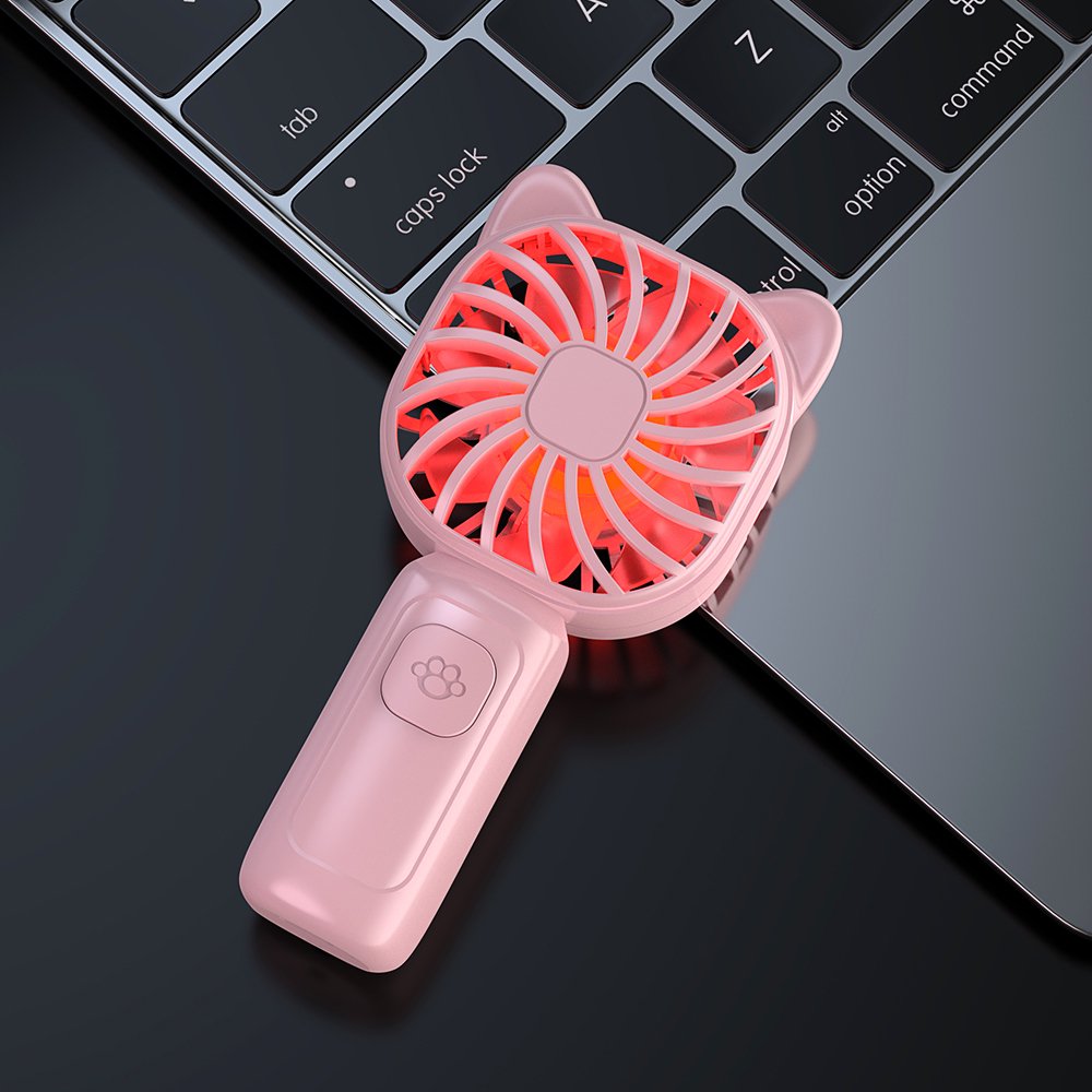 RUXAN Portable Handheld Mini Fan,USB Rechargeable Small Pocket Fan,500mAh Battery Operated with Adjustable 3 Speeds for Daily,Travel, Outdoors,Hiking.
