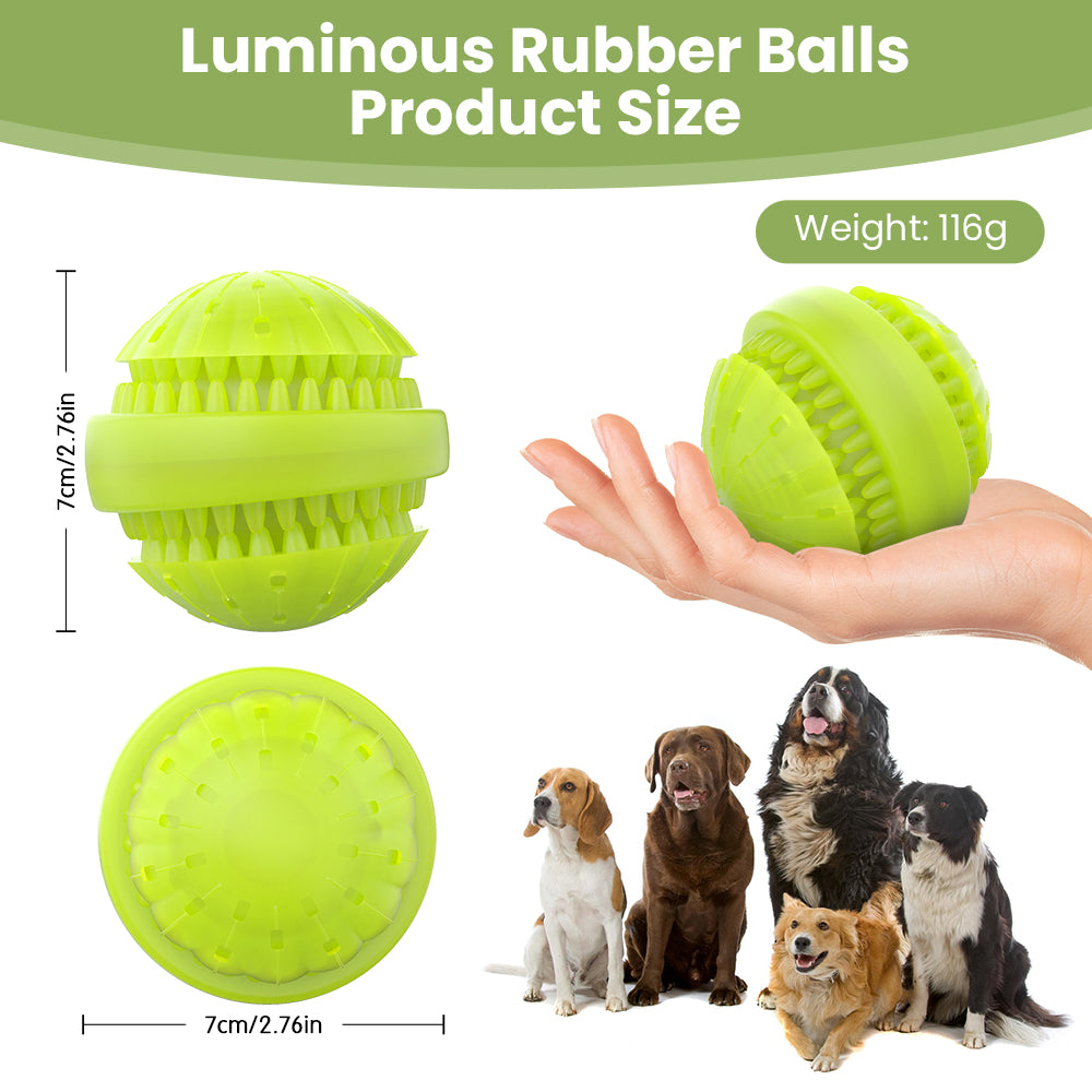 Jewyow Rechargeable Light Up Dog Ball, Interactive Water Resistant Chew Toy with LED for Puppies & Dogs of All Sizes