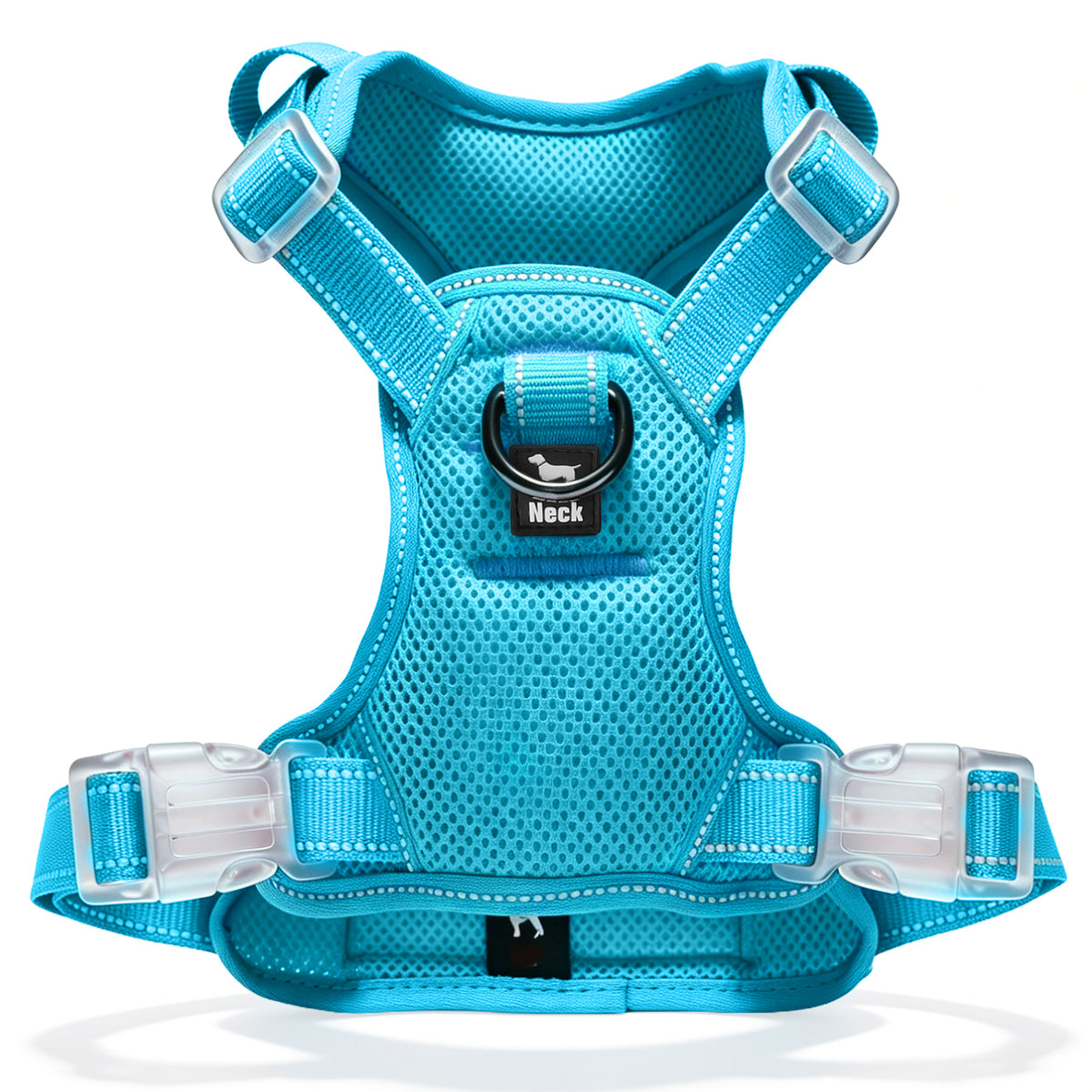 Jewyow No Pull Dog Harness - Dog Harness for Large Dogs,Reflective Adjustable Pet Vest with Handle & Breathable Mesh,Blue,L