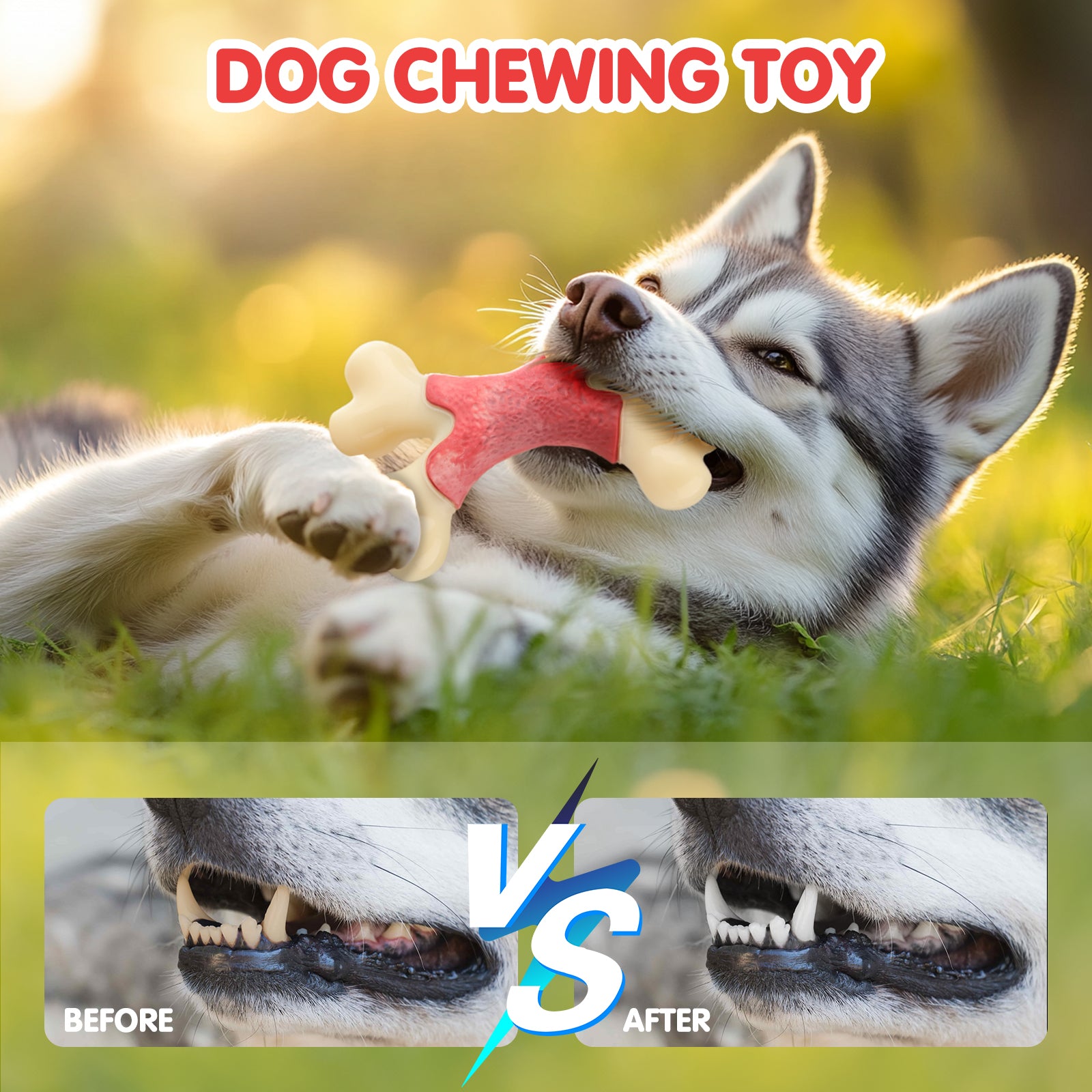 Dog Toy for Aggressive Chewer- for Large Medium Dogs, Food Bone Toy for Dogs, Teething ,Beef Flavored Dog Chew Toys