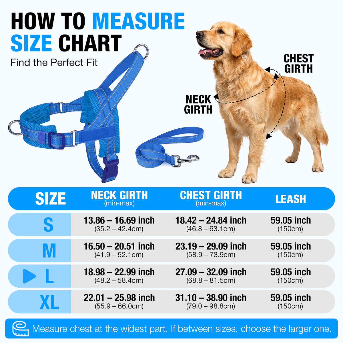 No Pull Dog Harness and Leash Set for Medium Large Dogs, Reflective Dog Vest Harness with Breathable Mesh Padded, Adjustable Neck & Chest