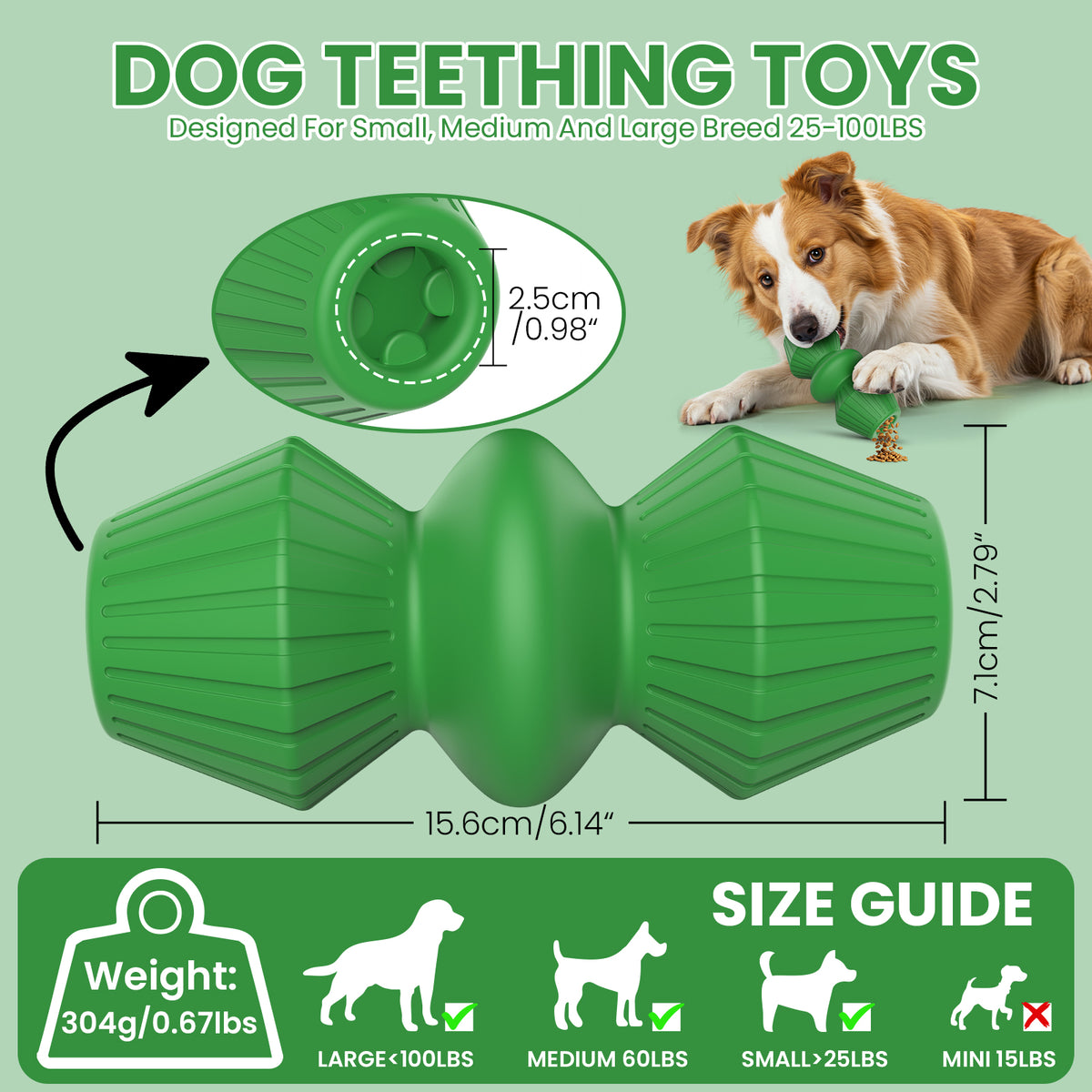 Jewyow Rubber Dog Chew Toy for Aggressive Chewers - Beef Flavored Indestructible Dog Toys for Large Dogs, Leak-Proof Chewing Toy for Powerful Jaws