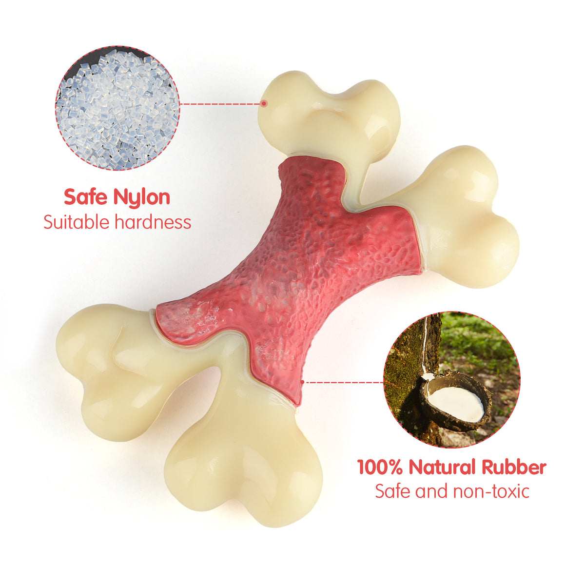 Dog Toy for Aggressive Chewer- for Large Medium Dogs, Food Bone Toy for Dogs, Teething ,Beef Flavored Dog Chew Toys