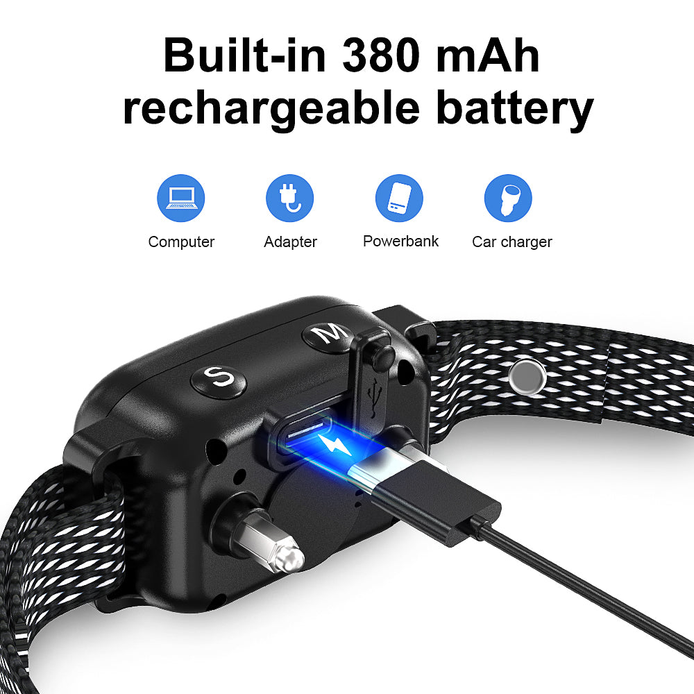 Jewyow Smart Anti Barking Dog Collar for 22-110 lbs Dogs - Beep Vibration & Shock Training Collar, Rechargeable LCD Display Anti Bark Collar for Small Medium Large Dogs